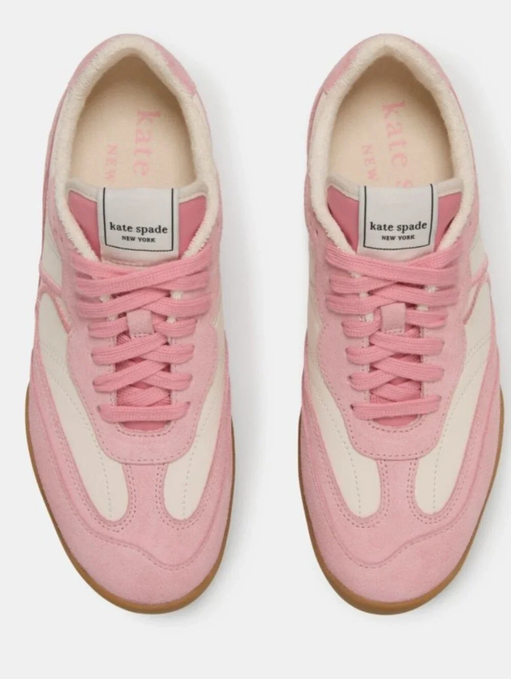 Kate Spade KS Drift Lace-Up Sneakers, Cream/Grapefruit Soda